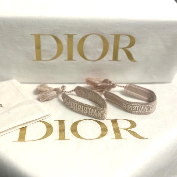 Christian Dior bracelet set: Rose des Vents Dior Oblique Cotton-NEW w/Tags - Picture 1 of 2